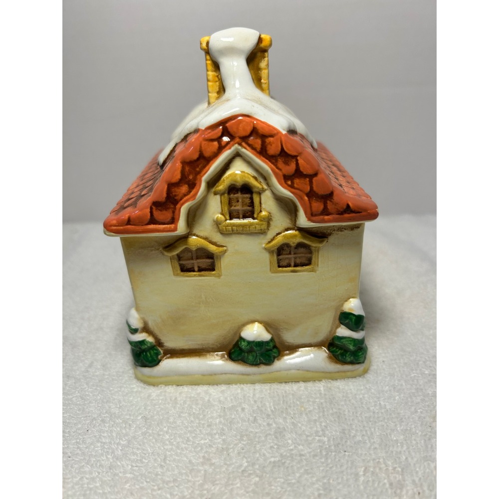 Vintage‎ Kmart Fine Ceramic Hand Painted Christmas House Ornament Snow Cottage - Picture 3 of 9